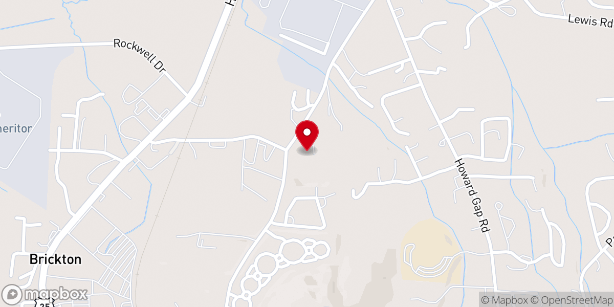 Map showing location of Brickton Church