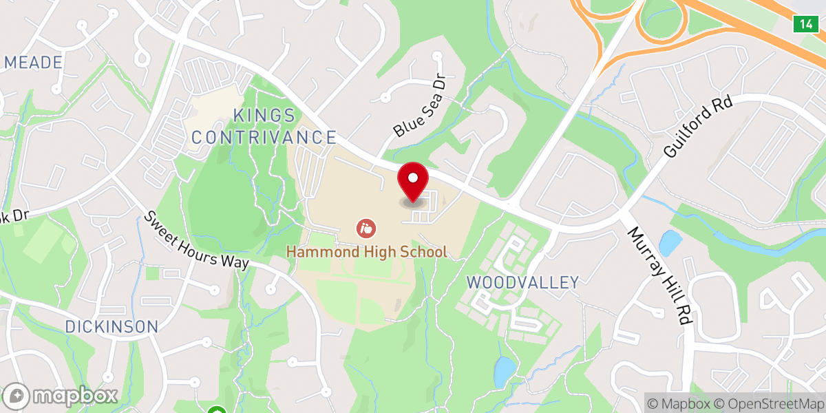 Map showing location of South Columbia Baptist Church