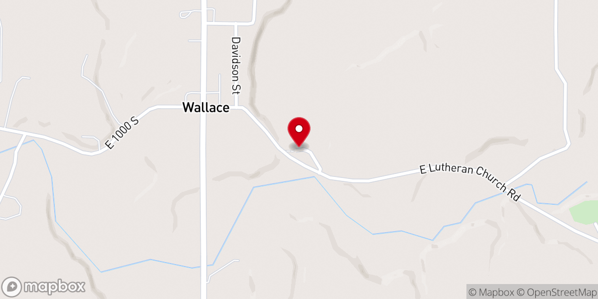 Map showing location of Historic Wallace Covered Bridge
