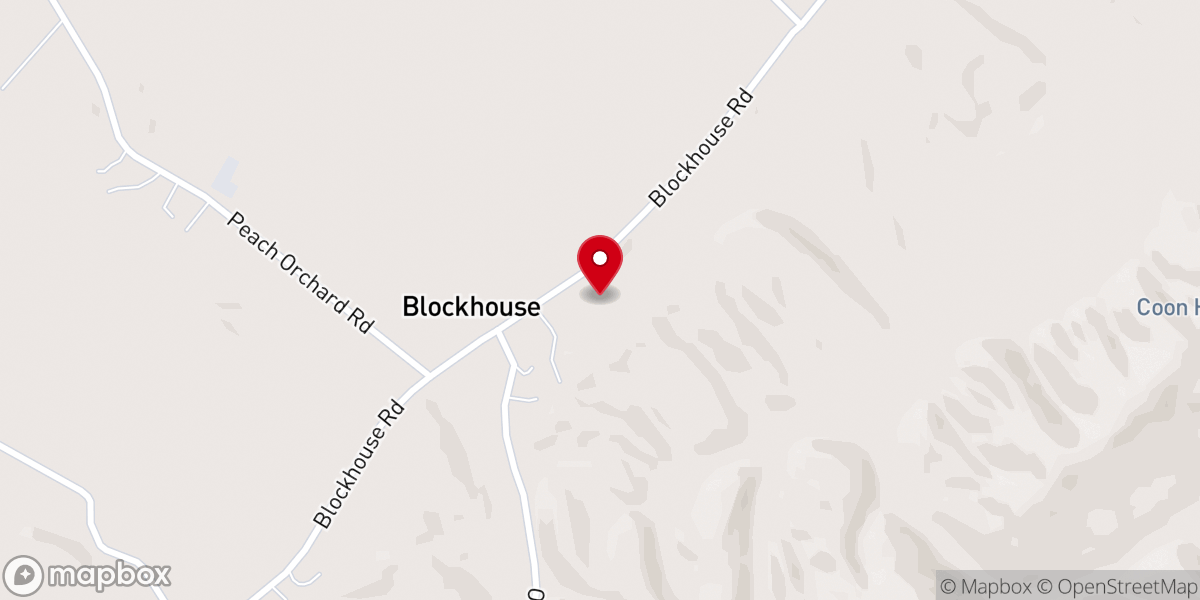 Map showing location of Piney Grove Baptist Church