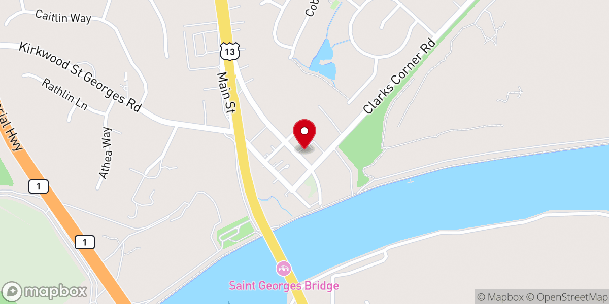 Map showing location of St. Georges United Methodist Church