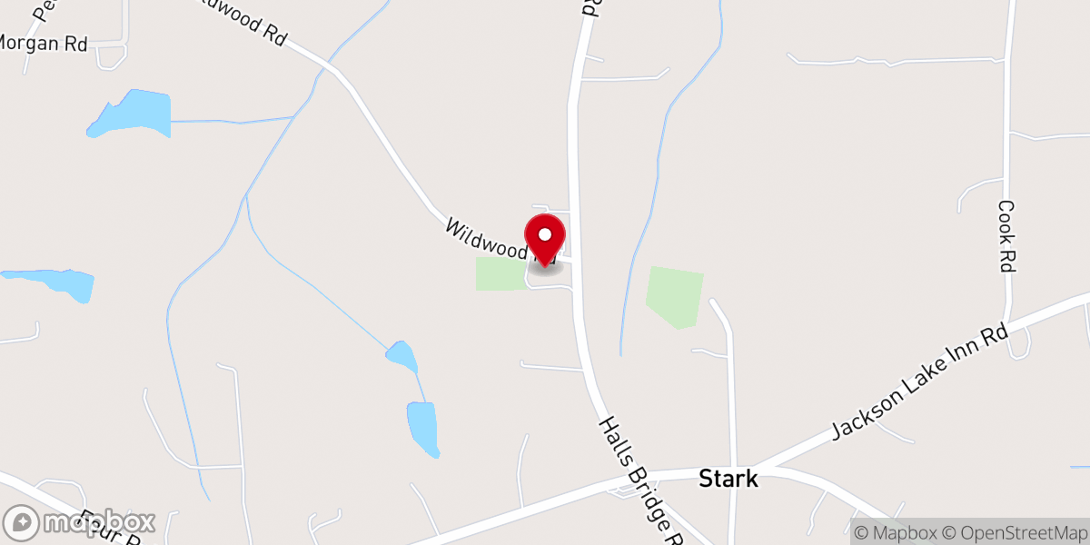 Map showing location of Stark Methodist Church