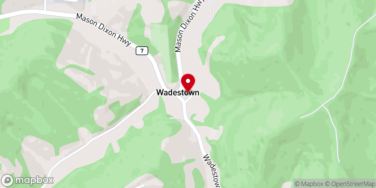 Map showing location of Wadestown United Methodist Church