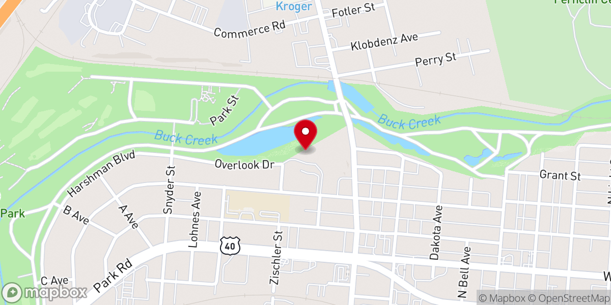Map showing location of Zion Evangelical Lutheran Church