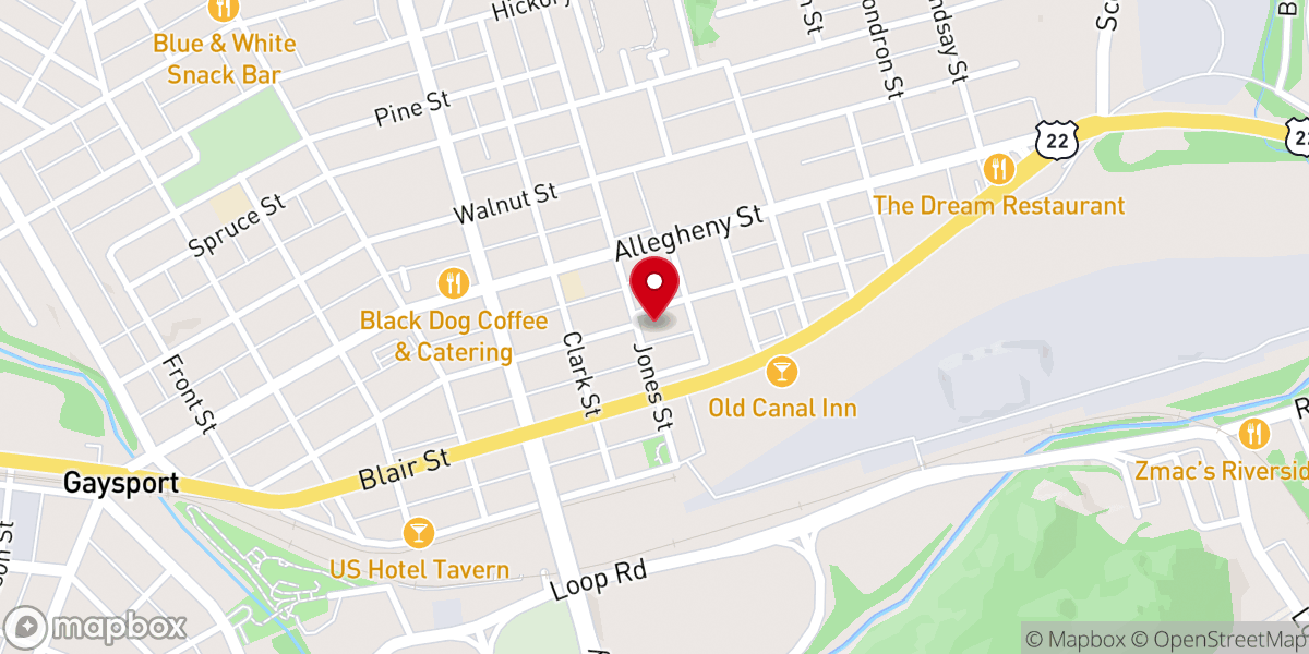 Map showing location of Hollidaysburg Hometown Market