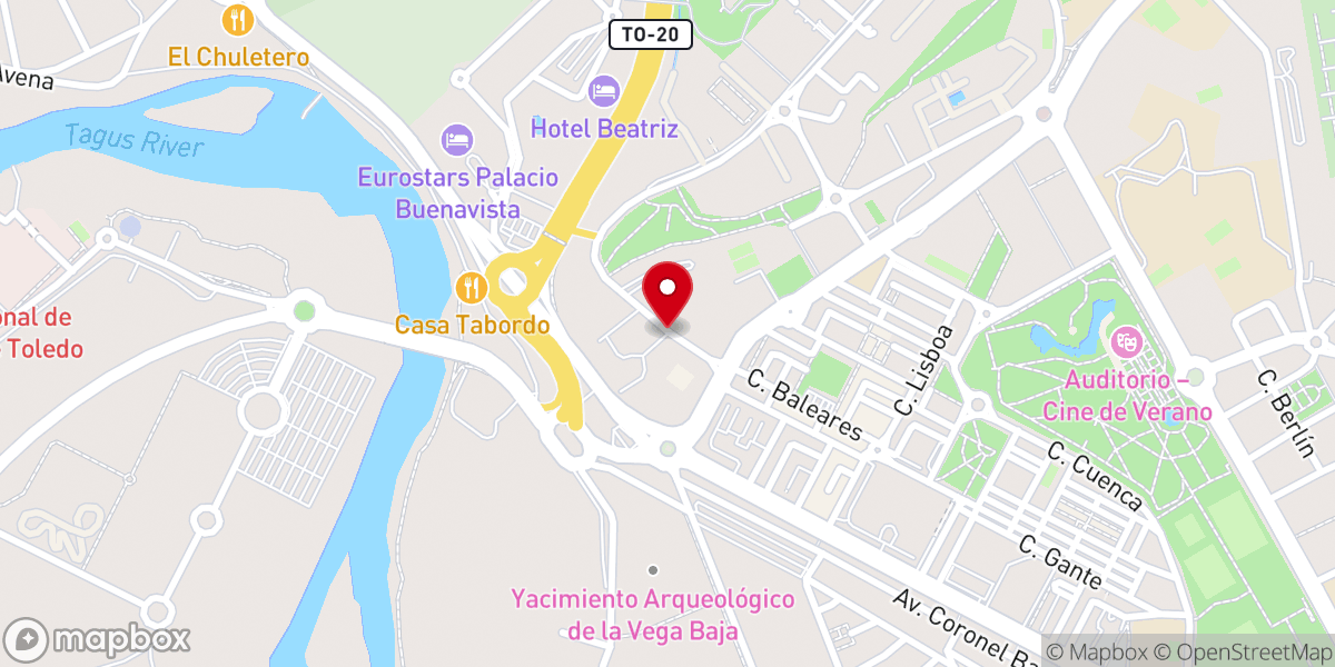 Map showing location of Casa de ejercicios El Buen Pastor
