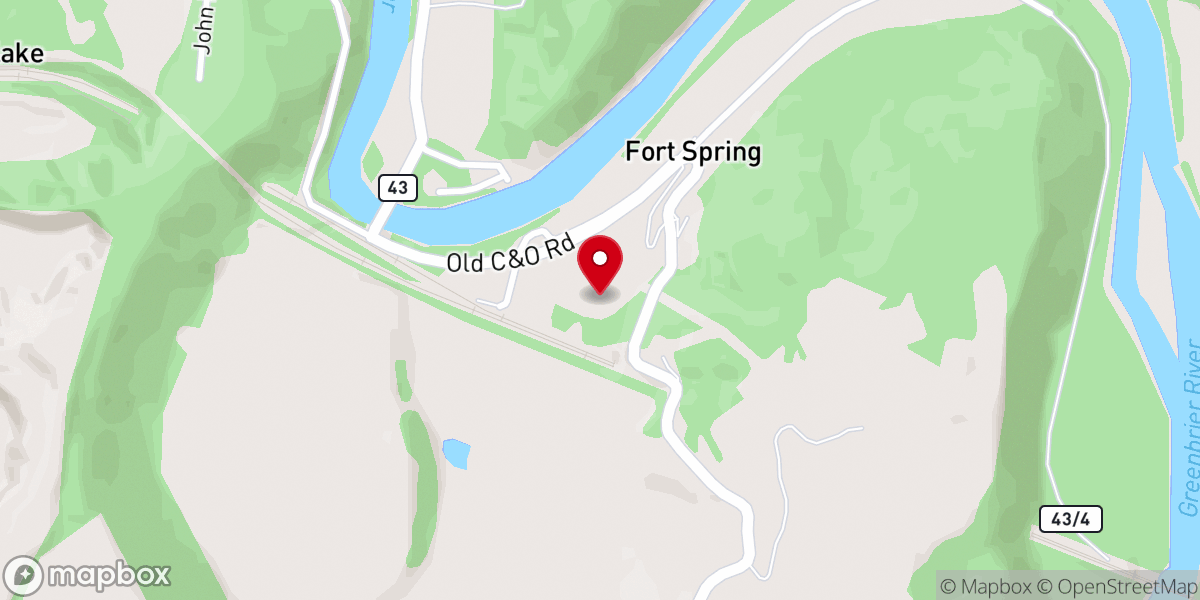 Map showing location of Fort Spring Missionary Baptist Church