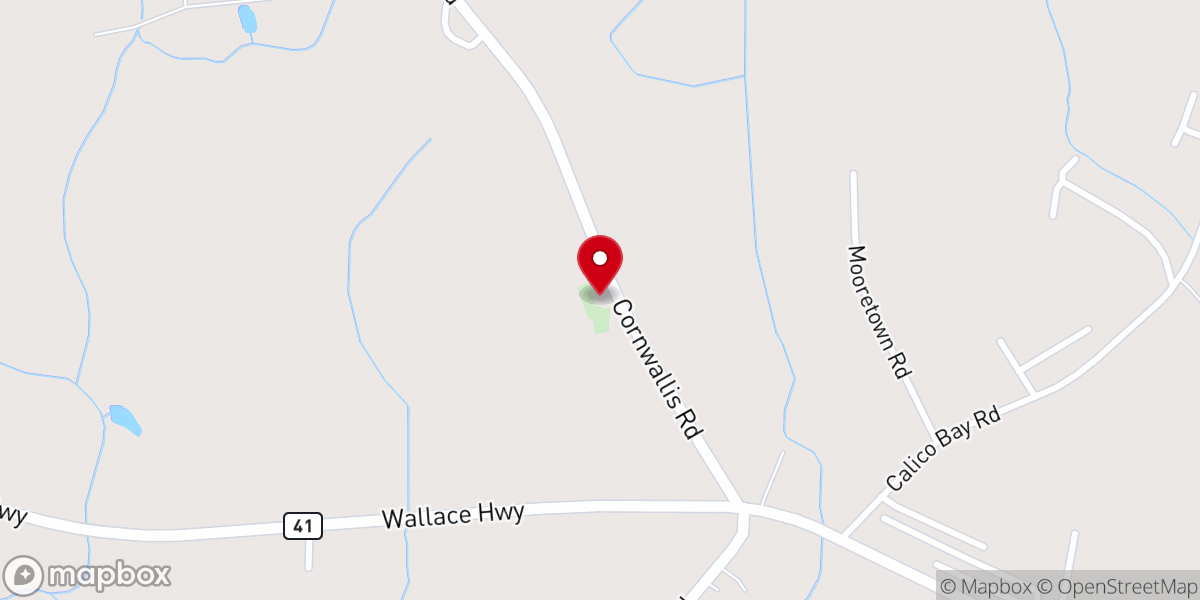 Map showing location of Rockfish AME Church