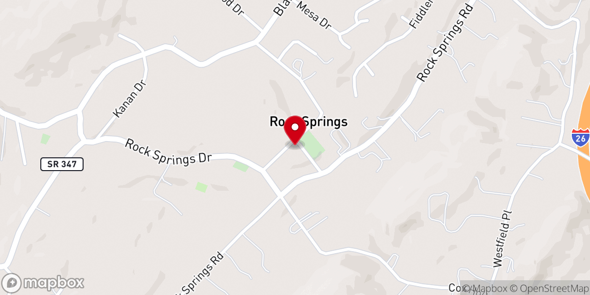Map showing location of Rock Springs United Methodist Church - Food Distribution Center