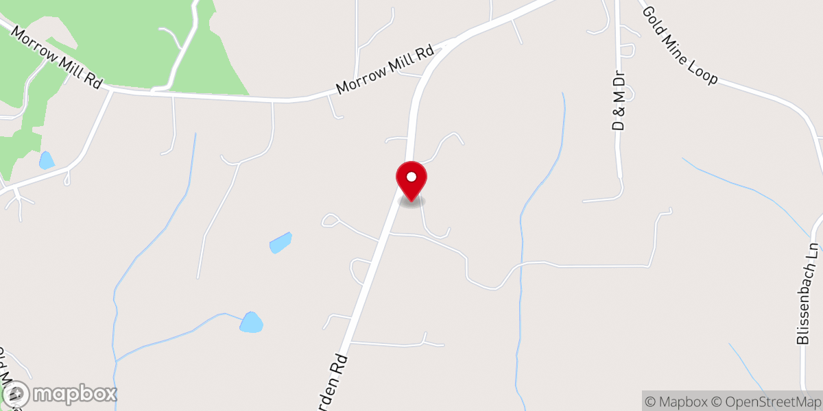 Map showing location of Clover Garden Church