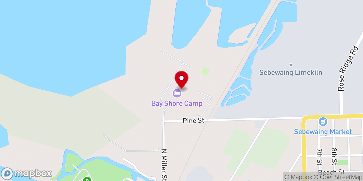 Map showing location of Bay Shore Camp & Family Ministries