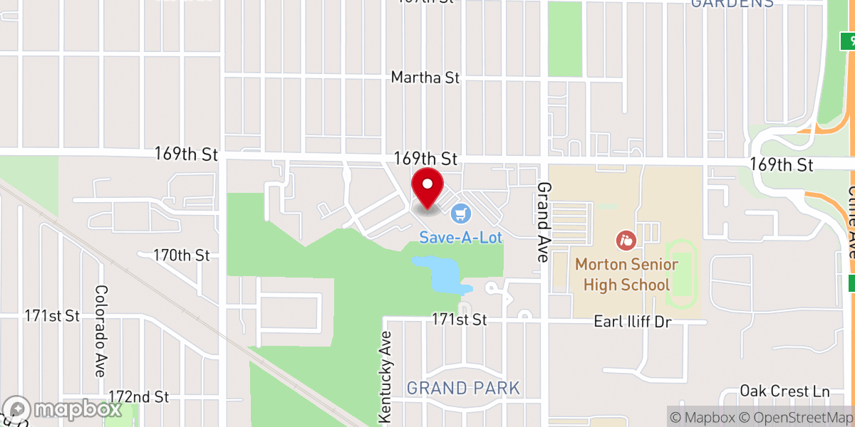 Map showing location of Briar East Baptist Church