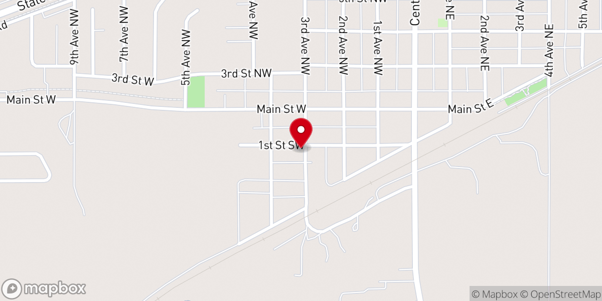 Map showing location of St Martin's Catholic Church
