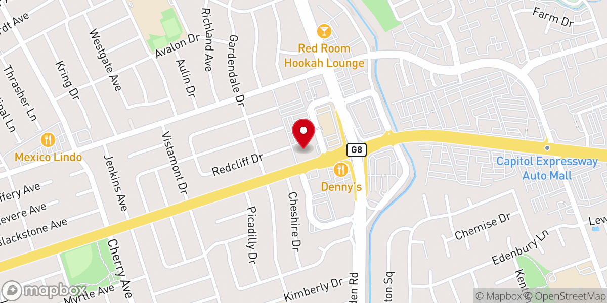 Map showing location of Calvary Chapel San Jose