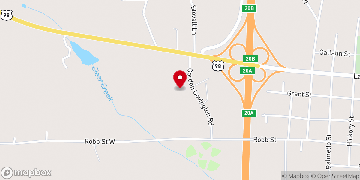 Map showing location of New Heights Baptist Church