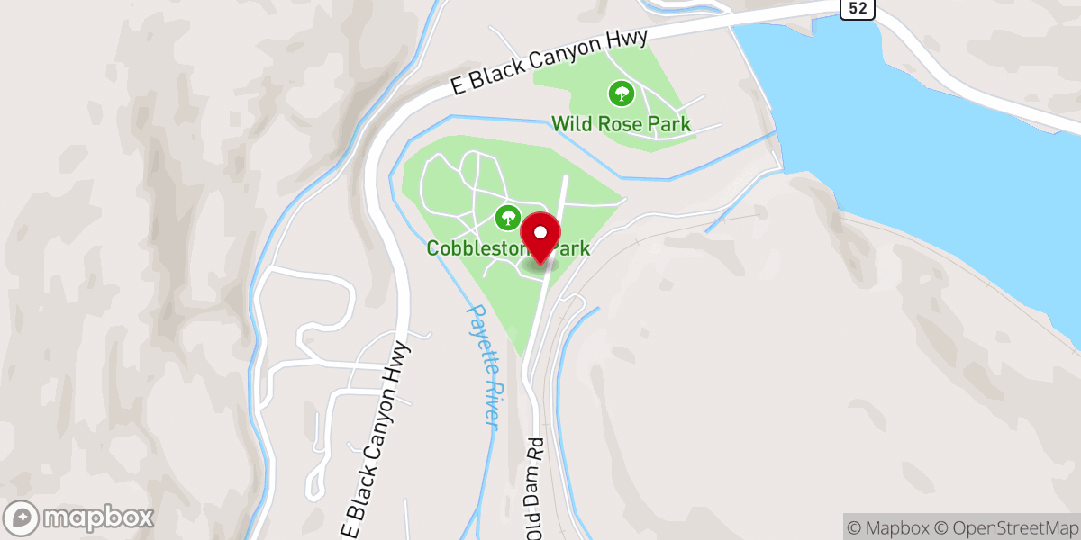 Map showing location of Cobblestone Park
