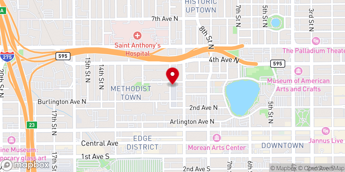 Map showing location of Historic Bethel AME Church