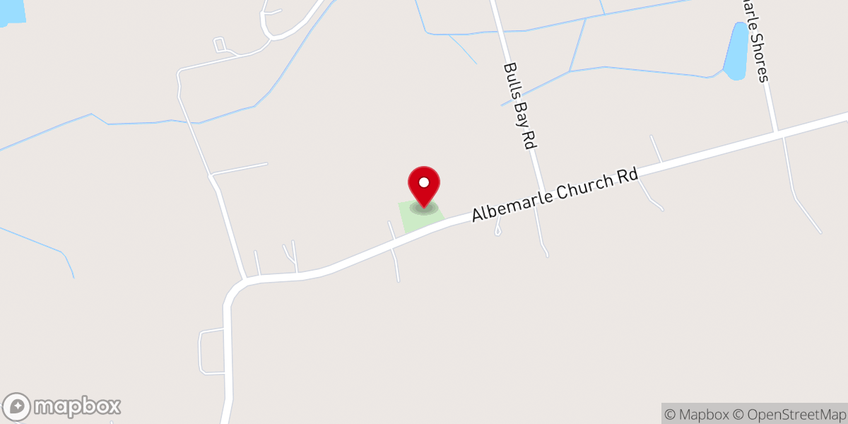 Map showing location of Albemarle Church of Christ