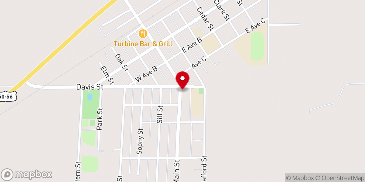 Map showing location of St. John the Baptist Catholic Church