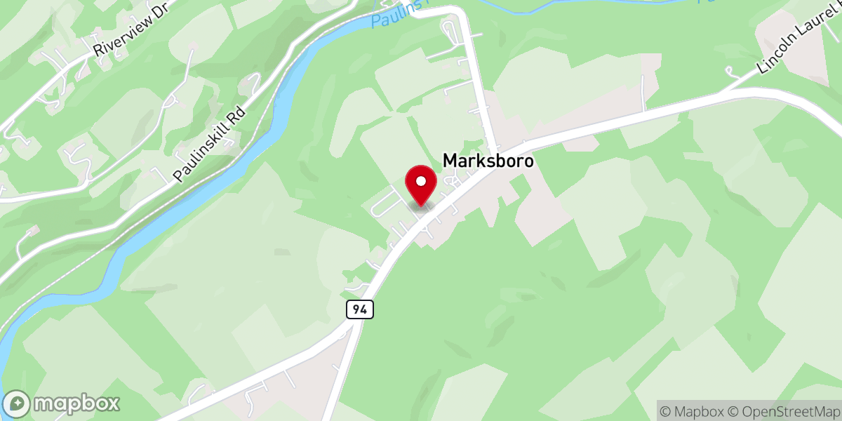 Map showing location of Marksboro Community Church