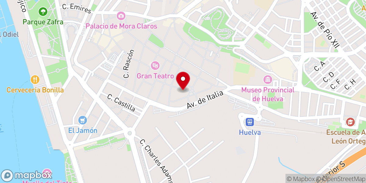 Map showing location of Iglesia de Santa María de la Esperanza