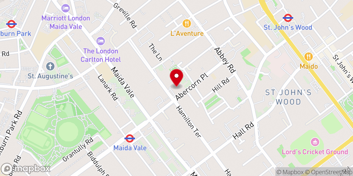 Map showing location of St Mark's Church, Hamilton Terrace