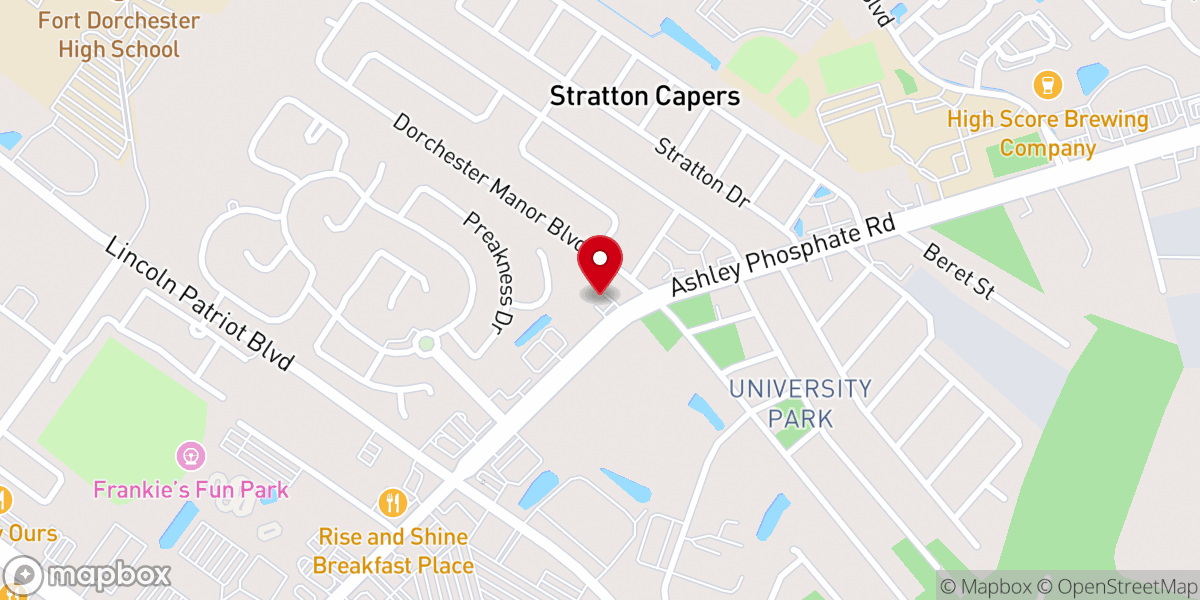 Map showing location of Ashley Baptist Church