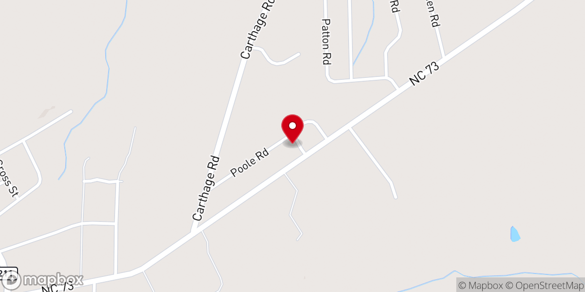 Map showing location of Harmony Church