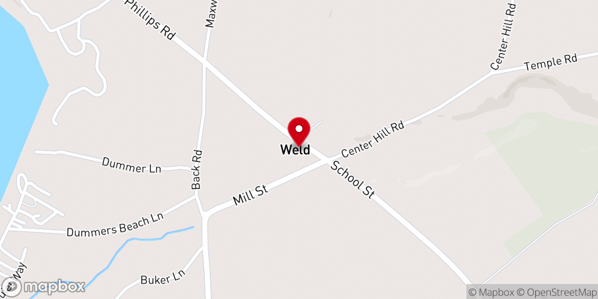 Map showing location of Weld Congregational Church U.C.C
