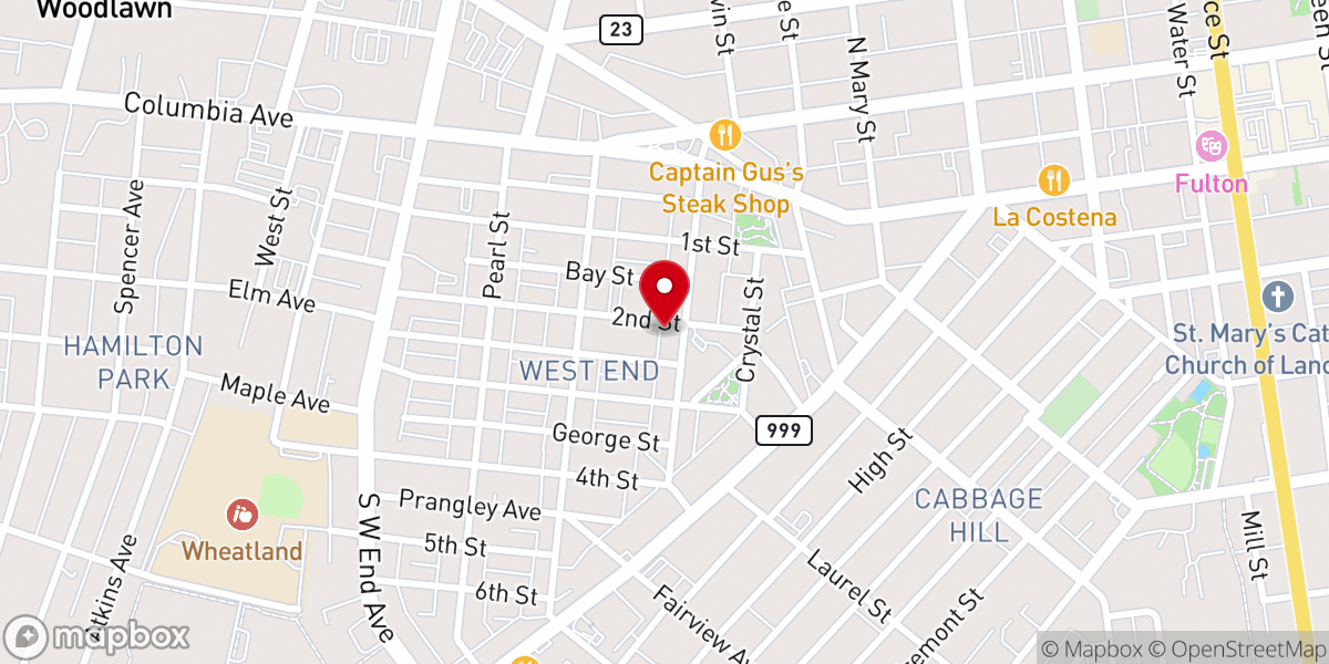 Map showing location of Lancaster Metaphysical Chapel