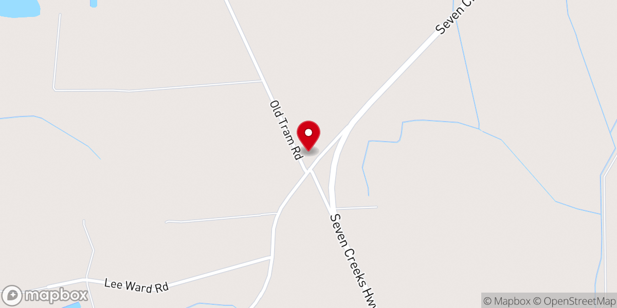 Map showing location of Poley Bridge Baptist Church