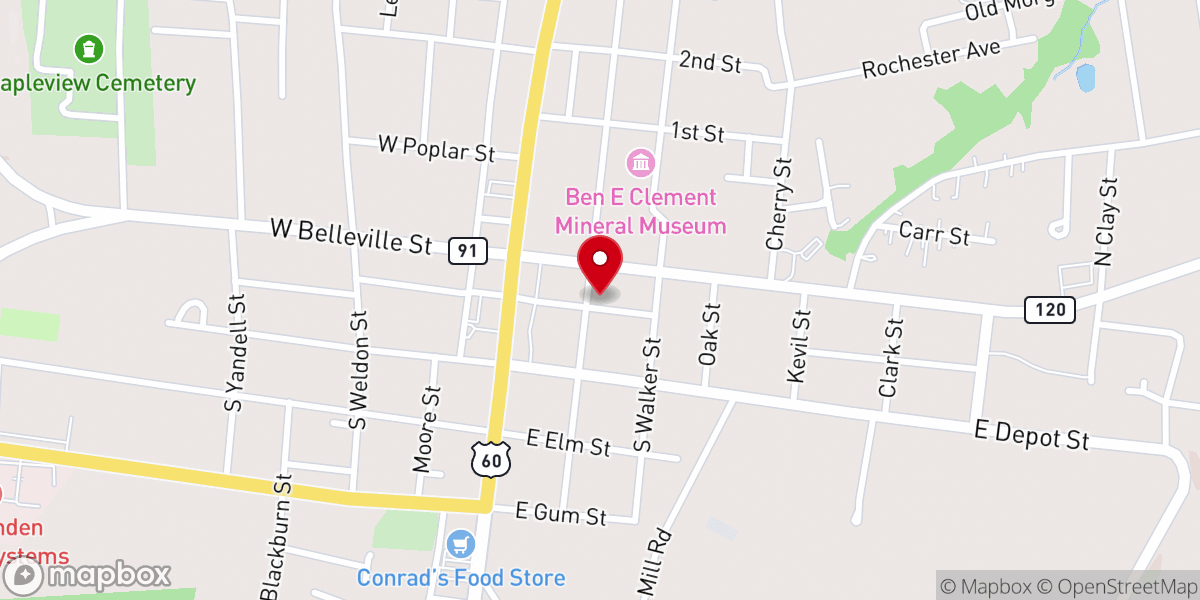Map showing location of Marion United Methodist Church