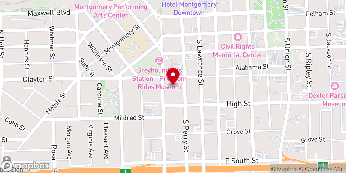 Map showing location of Gospel Tabernacle Church of God in Christ