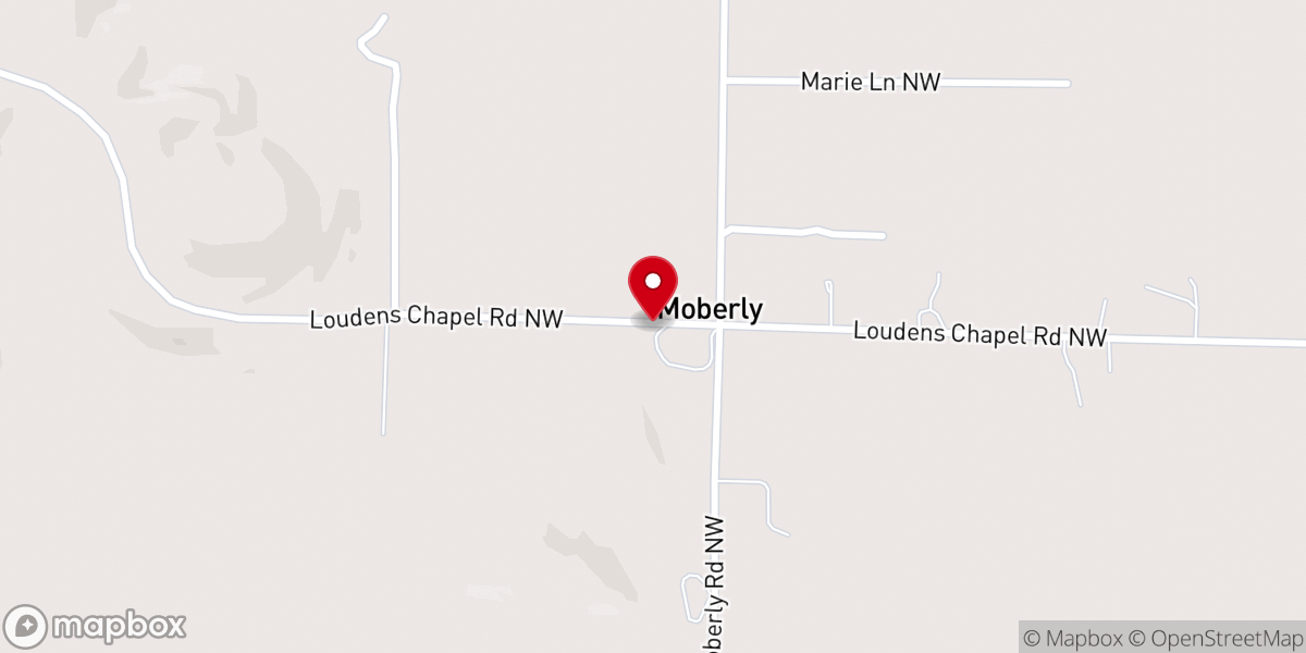 Map showing location of Loudens Chapel