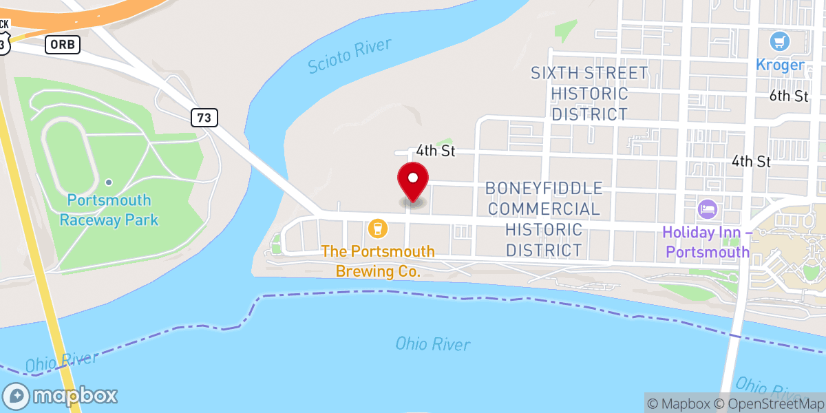 Map showing location of Portsmouth Wesleyan Church