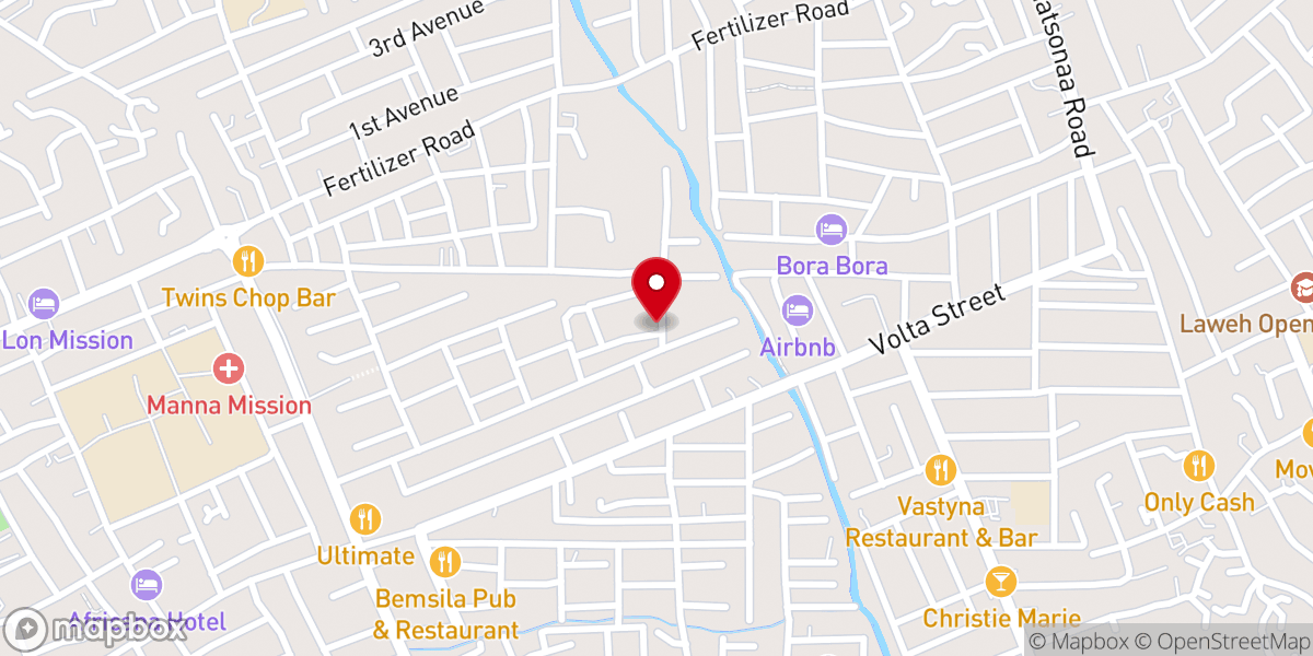 Map showing location of Living Fountain Baptist Church