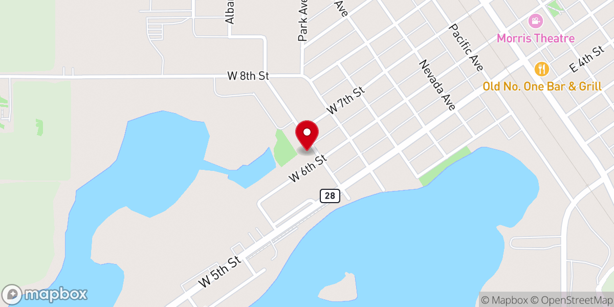 Map showing location of First Baptist Church | Morris, MN