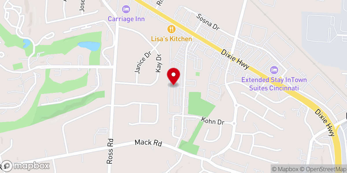 Map showing location of Calvary Chapel Cincinnati