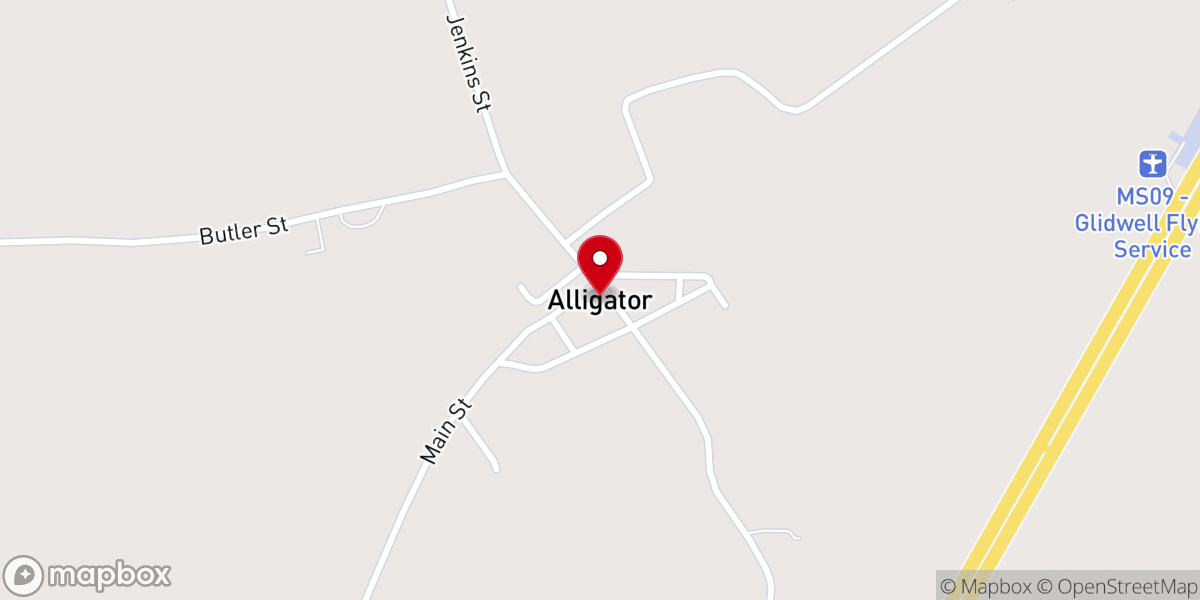Map showing location of Alligator