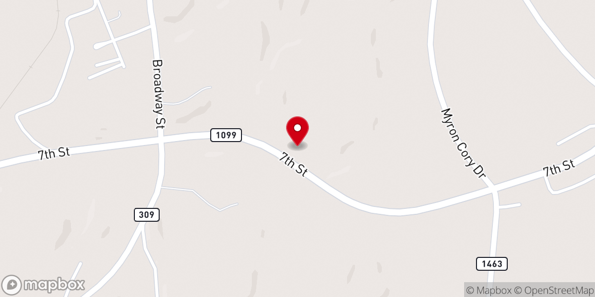 Map showing location of West Hickman Baptist Church