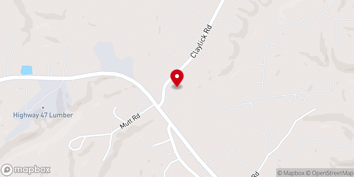 Map showing location of White Oak Flatt Church of God of Prophecy
