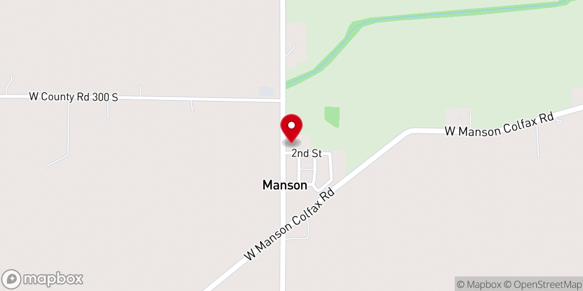 Map showing location of Colfax Manson Church