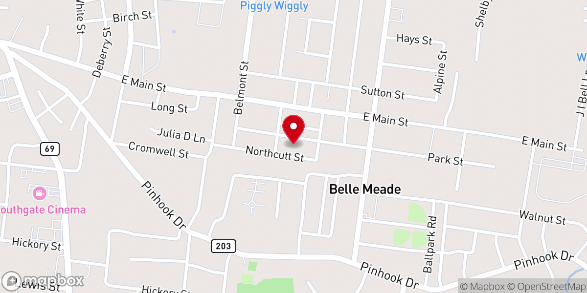 Map showing location of Cornerstone Baptist Church