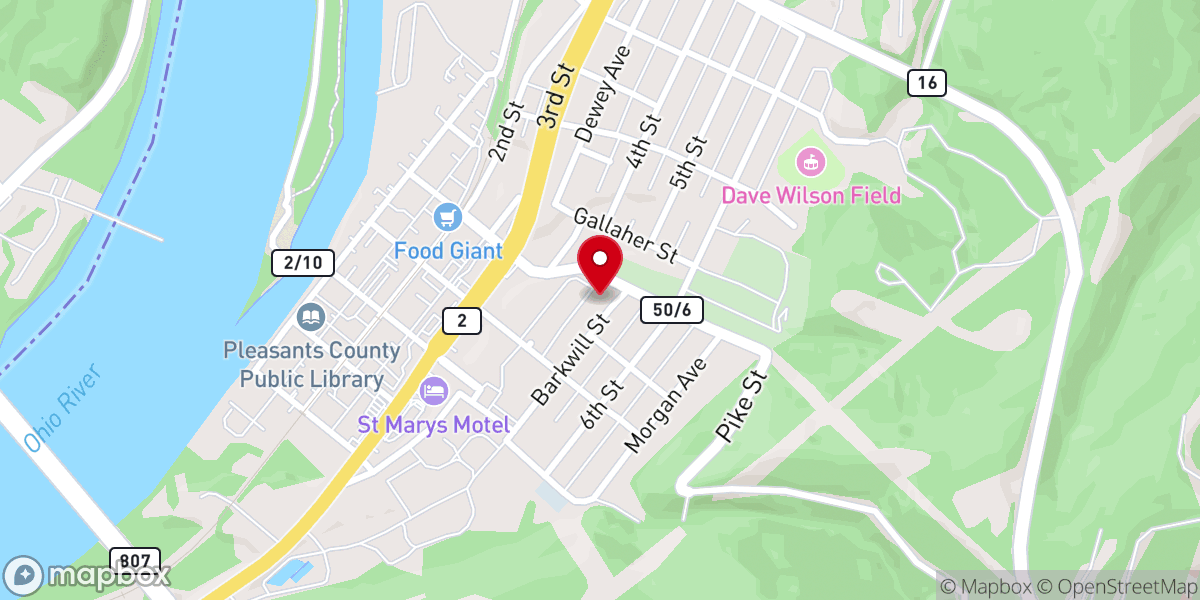 Map showing location of Saint Marys First Baptist Church