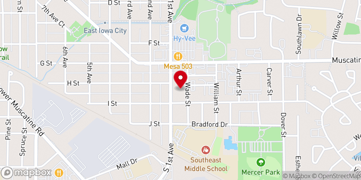Map showing location of Church of Nazarene
