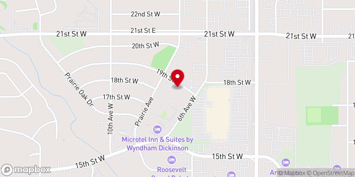 Map showing location of Dickinson Charities Inc