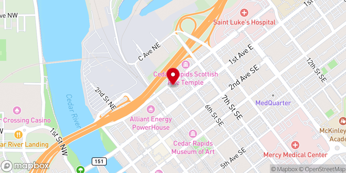 Map showing location of Saint John the Baptist Greek Orthodox Church