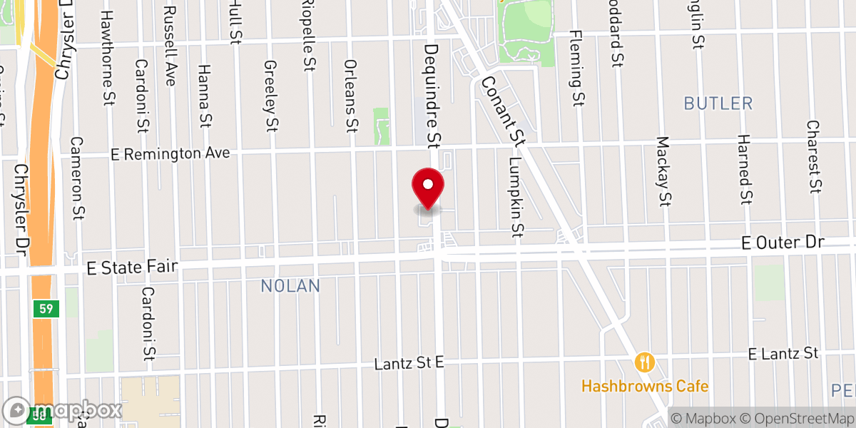 Map showing location of Greater Rose-Sharon Baptist Church