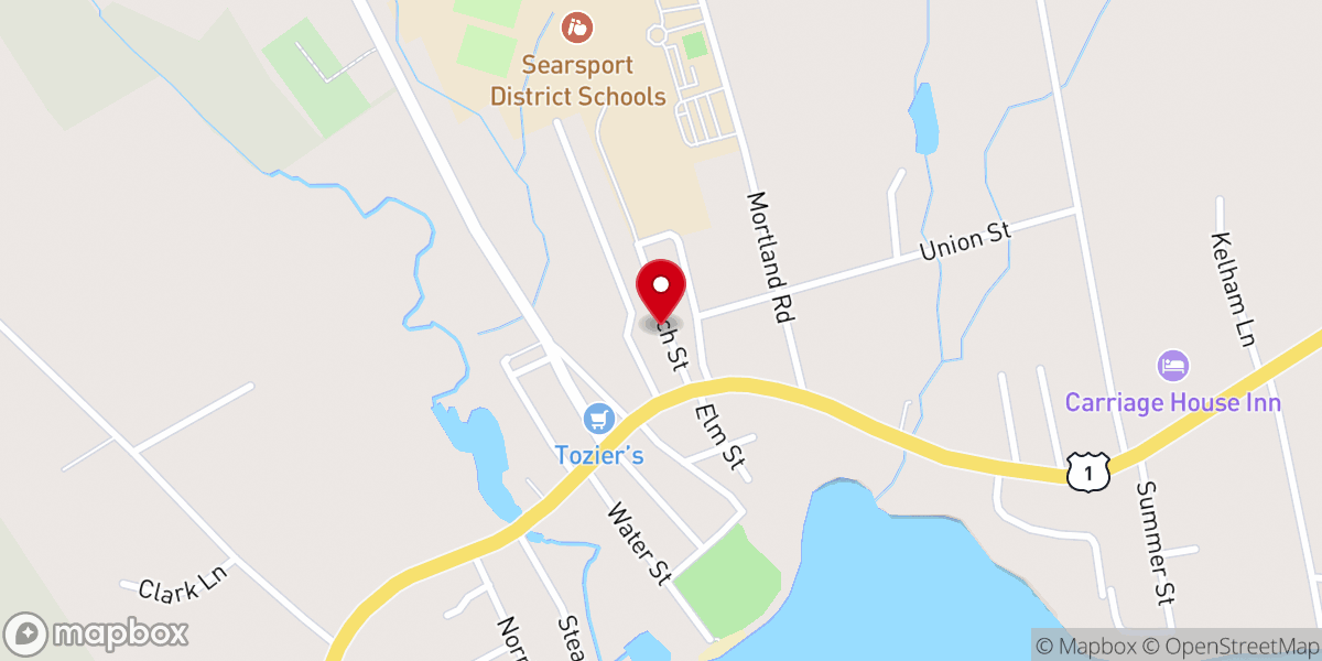 Map showing location of Searsport First Congregational Church