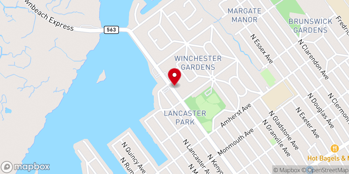Map showing location of Board of Jewish Education of Atlantic County Inc